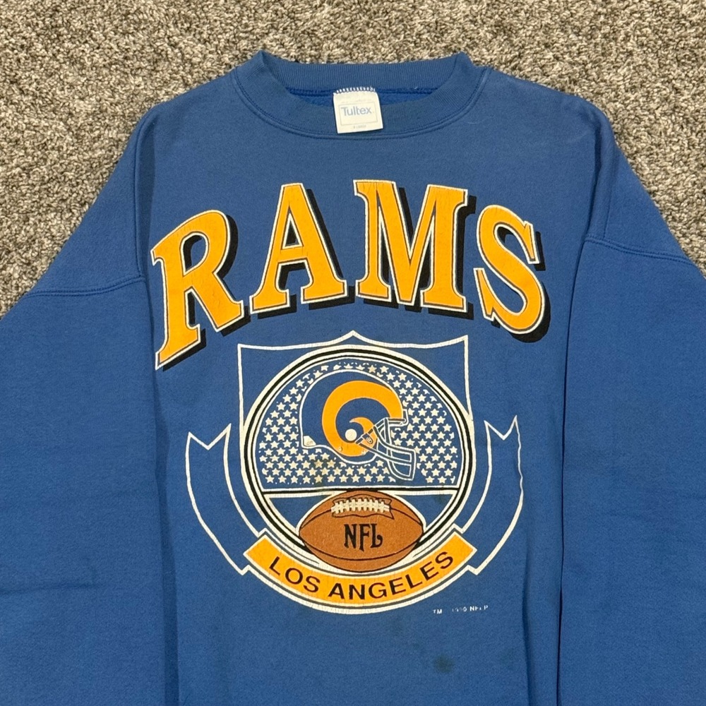 Vintage 80s Los Angeles Rams NFL Tultex Sweatshirt Mens XL Made in USA RARE